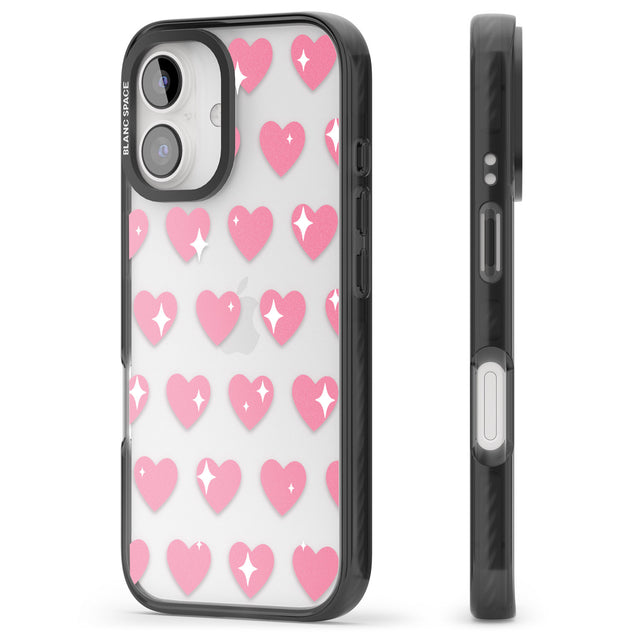 iPhone 16 Pro Max Sweet Hearts Black Impact Phone Case