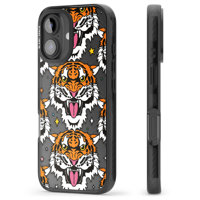 iPhone 16 Pro Max Fierce Jungle Tigers Black Impact Phone Case