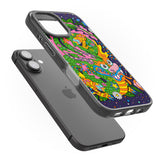 iPhone 16 Pro Max Psychedelic Jungle Dragon (Purple) Black Impact Phone Case