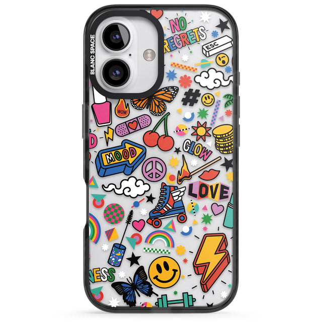 iPhone 16 Pro Max Electric Love Black Impact Phone Case