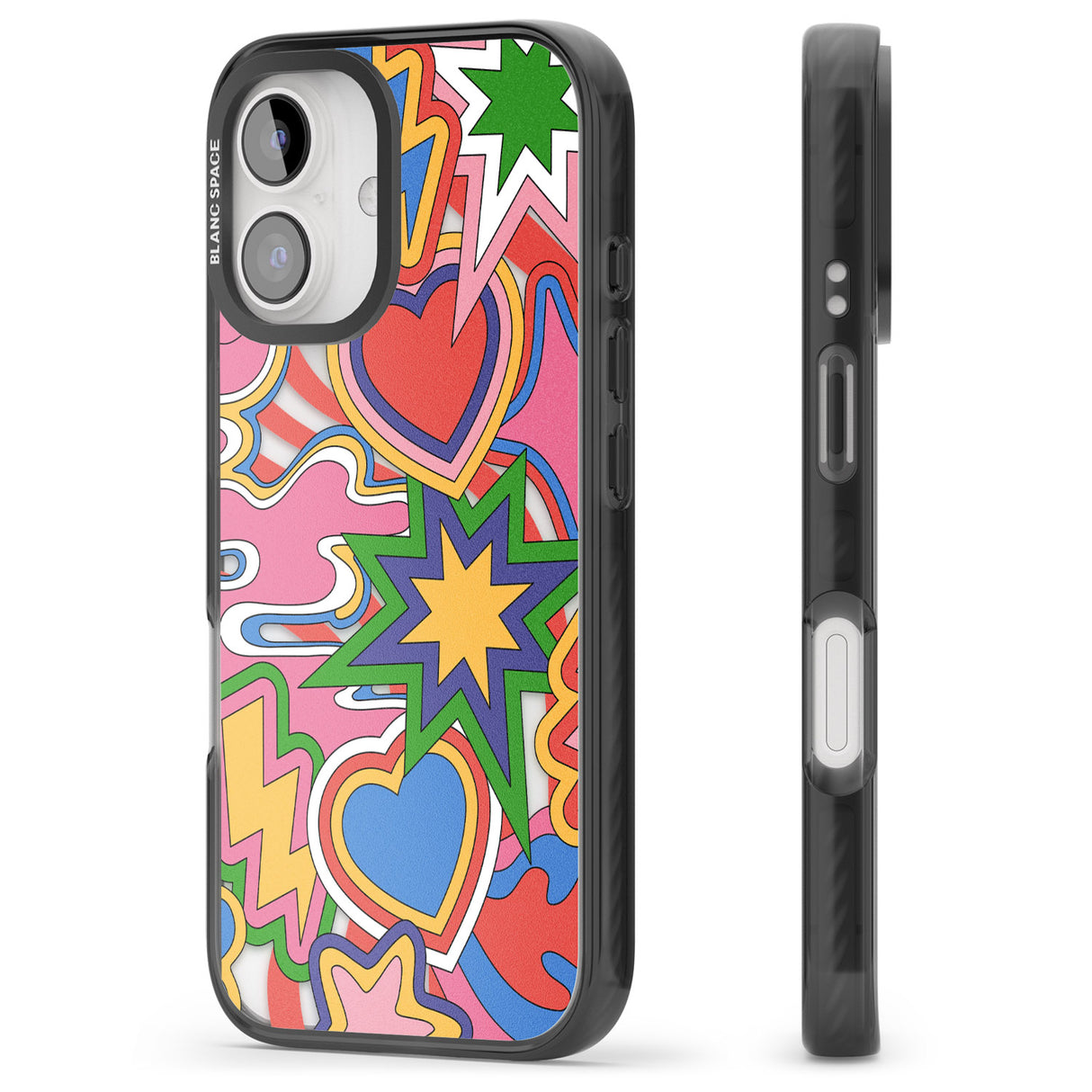 iPhone 16 Pro Max Psychedelic Pop Art Explosion Black Impact Phone Case