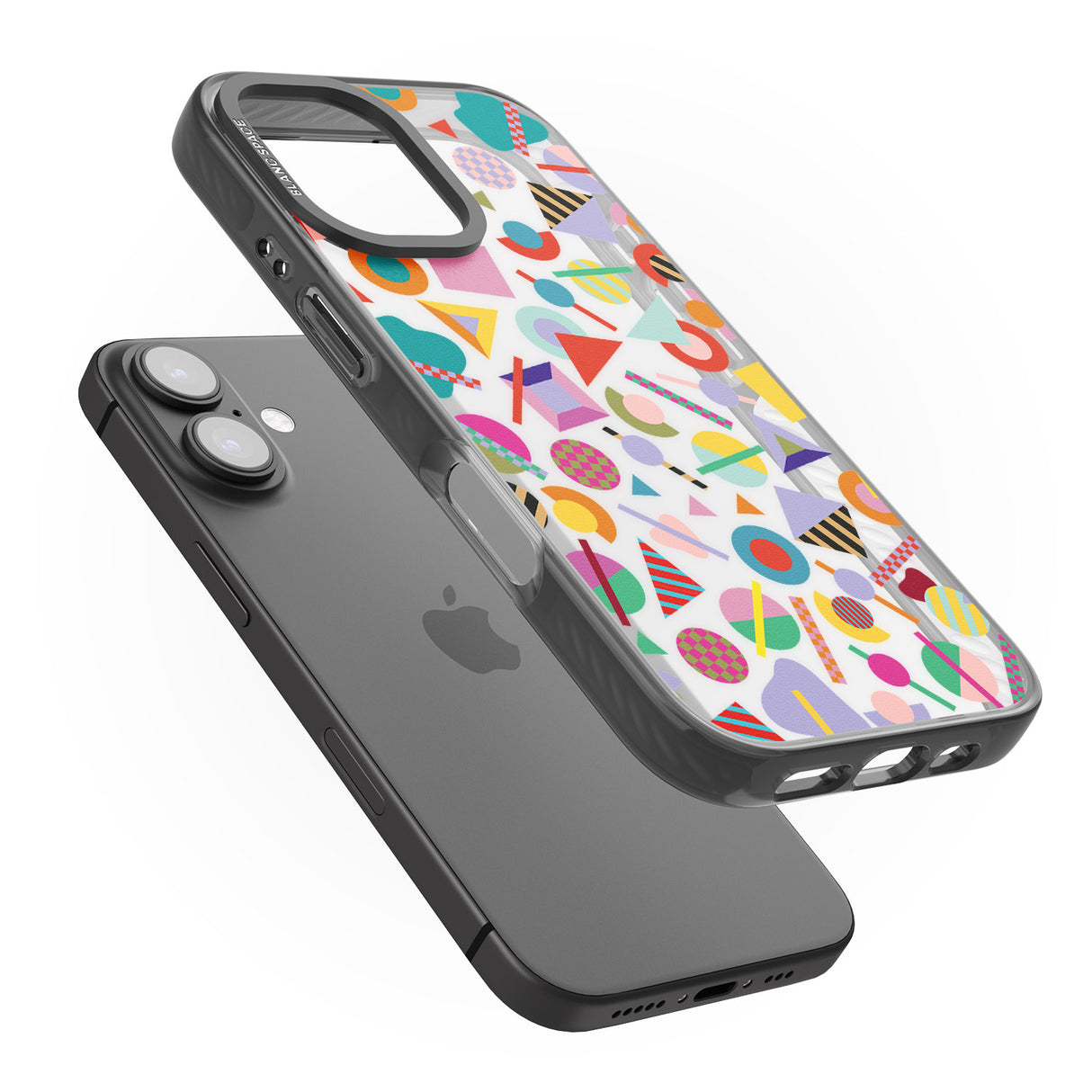 iPhone 16 Pro Max Retro Carnival Shapes Black Impact Phone Case