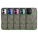 iPhone 16 Pro Max Green Optic Waves Black Impact Phone Case