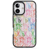 iPhone 16 Pro Max Multicolour Liberty Line Pattern Black Impact Phone Case