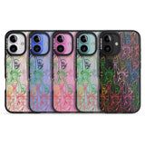 iPhone 16 Pro Max Multicolour Liberty Line Pattern Black Impact Phone Case