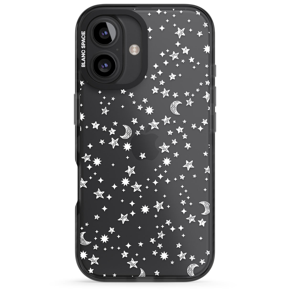 iPhone 16 Pro Max White Cosmic Galaxy Pattern Black Impact Phone Case