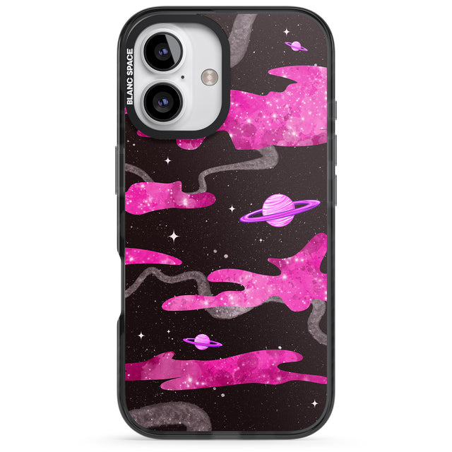 iPhone 16 Pro Max Pink Galaxy Black Impact Phone Case