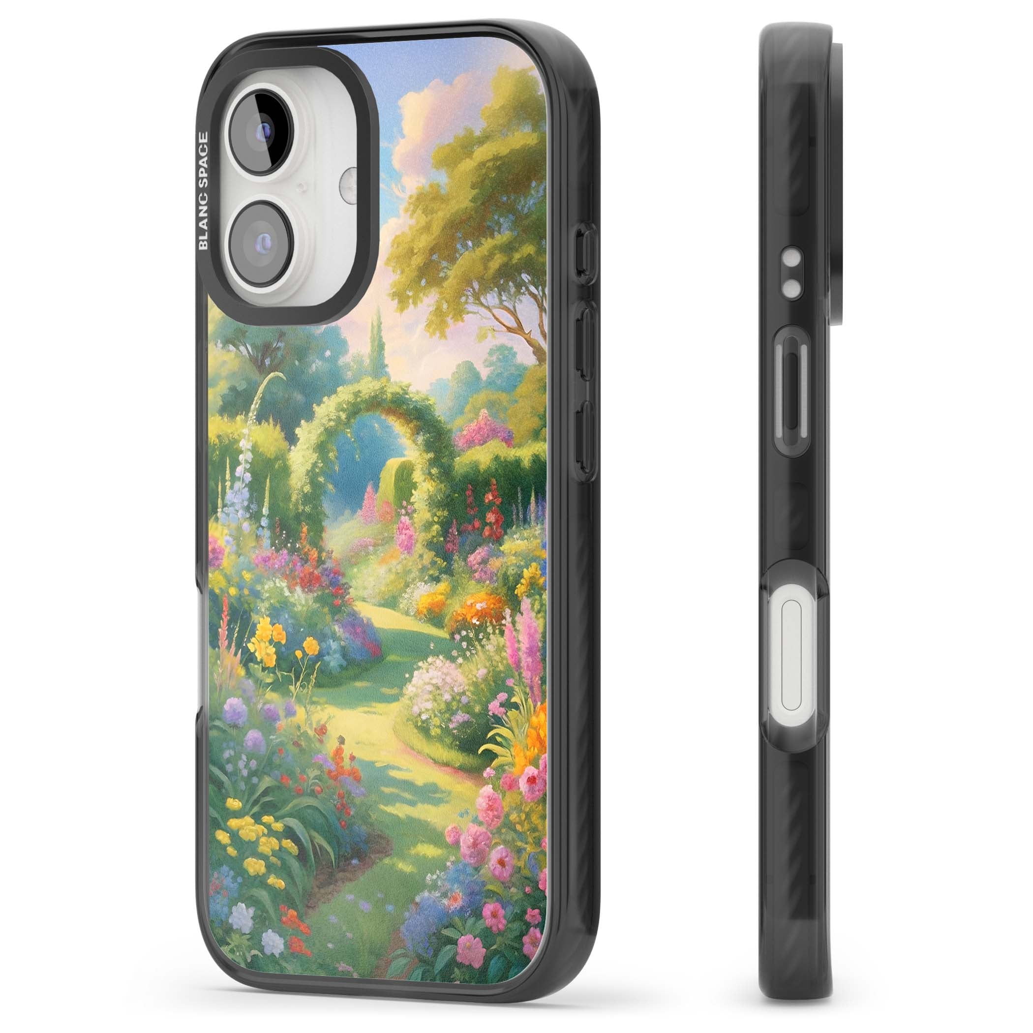 The Painter's Garden floral iPhone case | Black Impact case for iPhone 16, iPhone 16 Plus