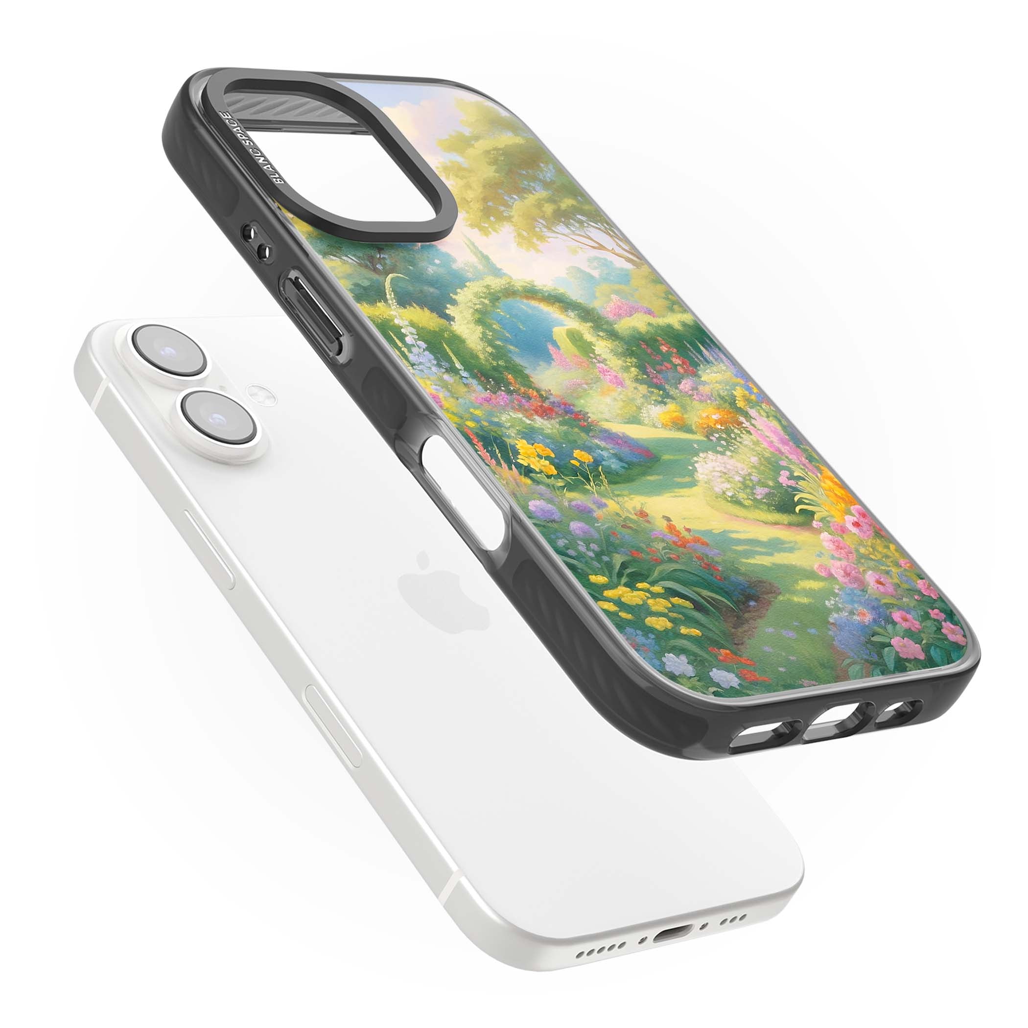 The Painter's Garden floral iPhone case | Black Impact case for iPhone 16, iPhone 16 Plus