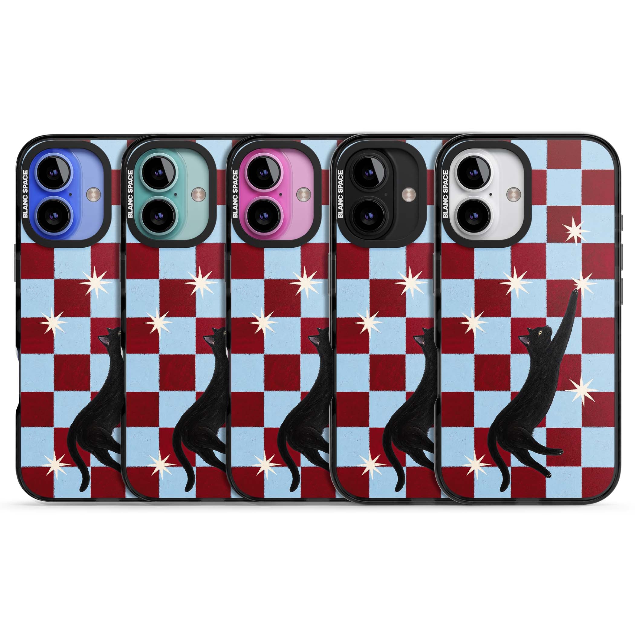 Starlit Kitty animals iPhone case | Black Impact case for iPhone 16, iPhone 16 Plus