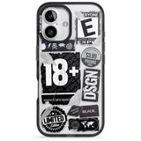 iPhone 16 Pro Max Black Sticker Mix Black Impact Phone Case