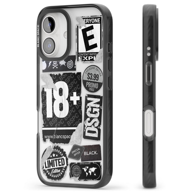 iPhone 16 Pro Max Black Sticker Mix Black Impact Phone Case