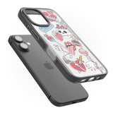 iPhone 16 Pro Max Skull & Flowers Sticker Black Impact Phone Case