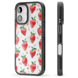 iPhone 16 Pro Max Strawberry Watercolour Black Impact Phone Case