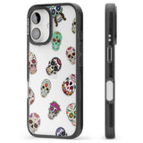 iPhone 16 Pro Max Mixed Sugar Skull Pattern Black Impact Phone Case