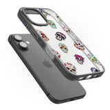 iPhone 16 Pro Max Mixed Sugar Skull Pattern Black Impact Phone Case