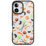 iPhone 16 Pro Max Sushi & Chopsticks Watercolour Pattern Black Impact Phone Case