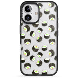 iPhone 16 Pro Max Maki Rolls Sushi Pattern Black Impact Phone Case