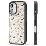 iPhone 16 Pro Max Sushi & Chopsticks Pattern Black Impact Phone Case