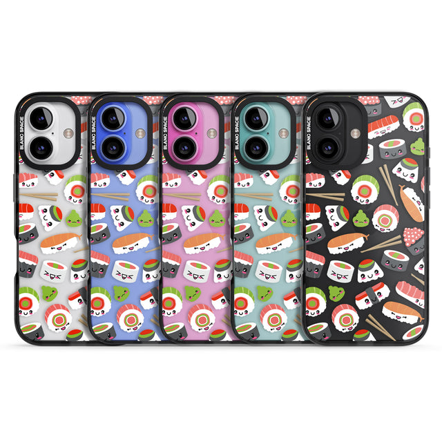 iPhone 16 Pro Max Kawaii Sushi Mix Black Impact Phone Case