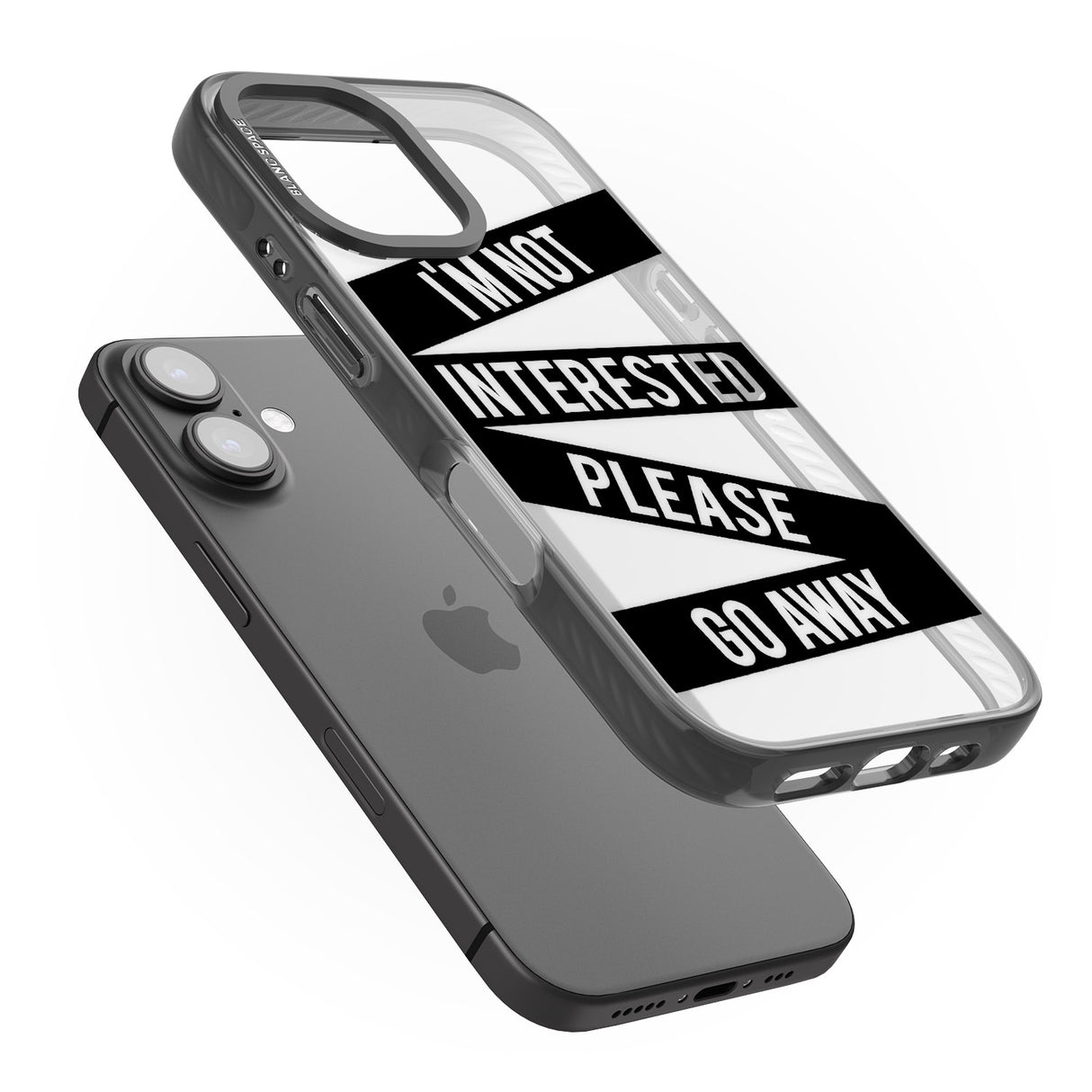 iPhone 16 Pro Max Black Stripes I'm Not Interested Black Impact Phone Case