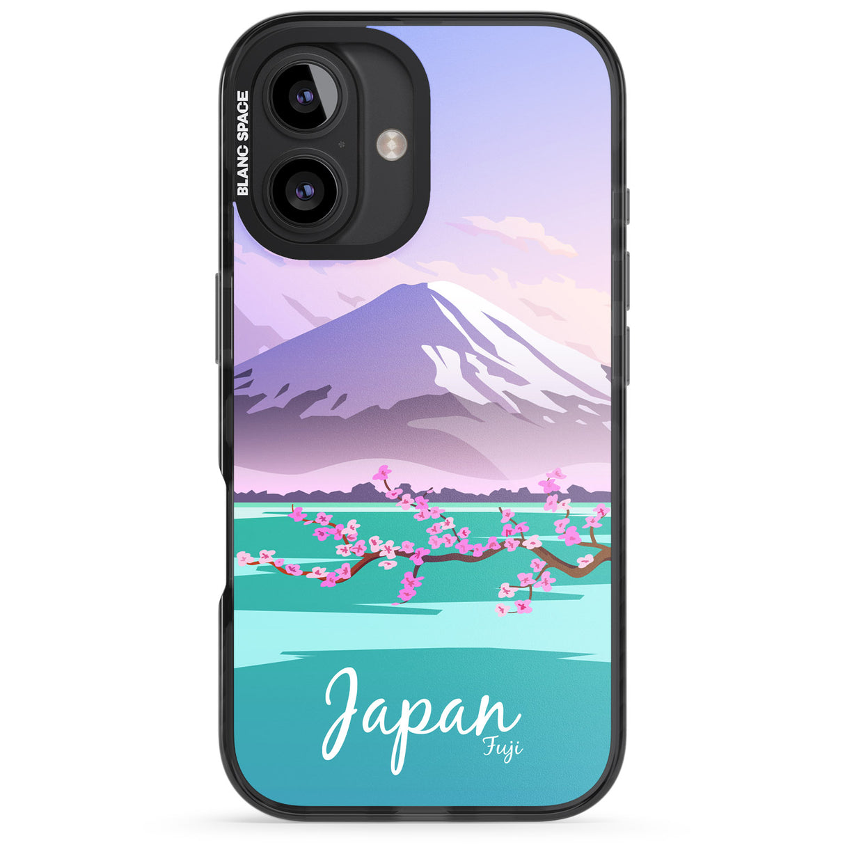 iPhone 16 Pro Max Vintage Travel Poster Japan Black Impact Phone Case