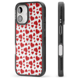 iPhone 16 Pro Max Sketched Heart Pattern Black Impact Phone Case