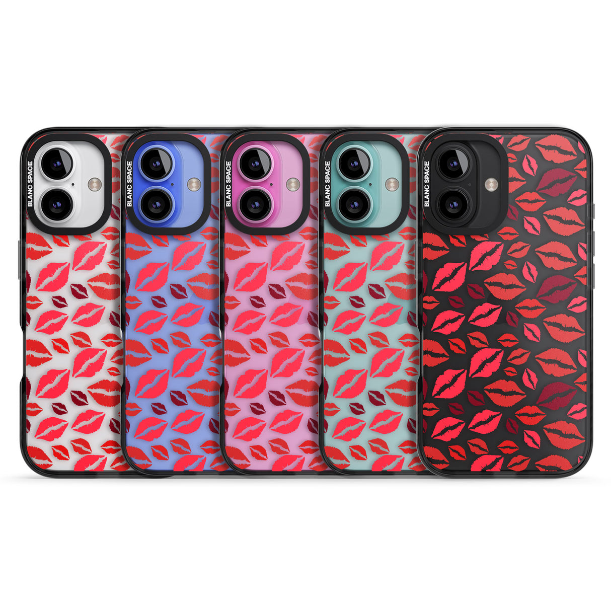 iPhone 16 Pro Max Lips Pattern Black Impact Phone Case