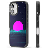 iPhone 16 Pro Max Miami Sunset Vaporwave Black Impact Phone Case