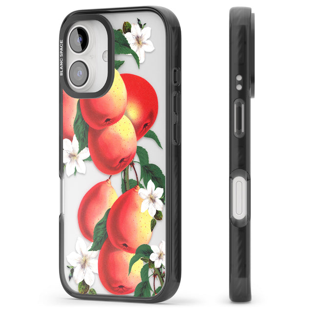 iPhone 16 Pro Max Vintage Painted Peaches Black Impact Phone Case + Magsafe