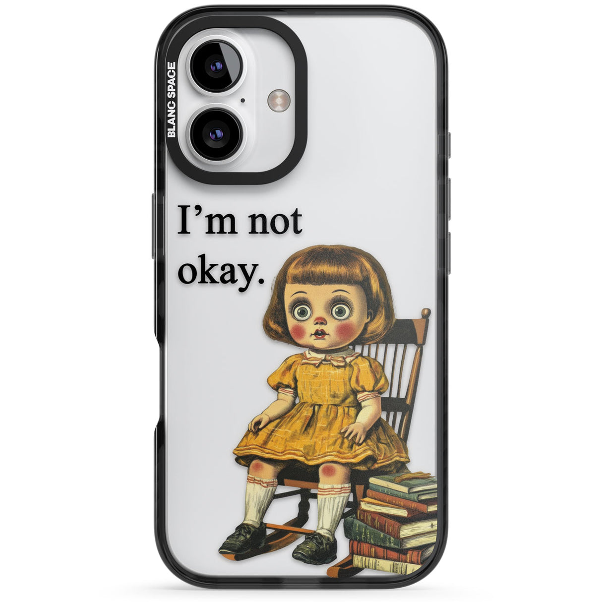 I'm Not Okay Black Impact Phone Case for iPhone 16, iPhone 16 Plus