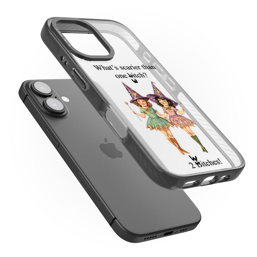 Two Witches Black Impact Phone Case for iPhone 16, iPhone 16 Plus