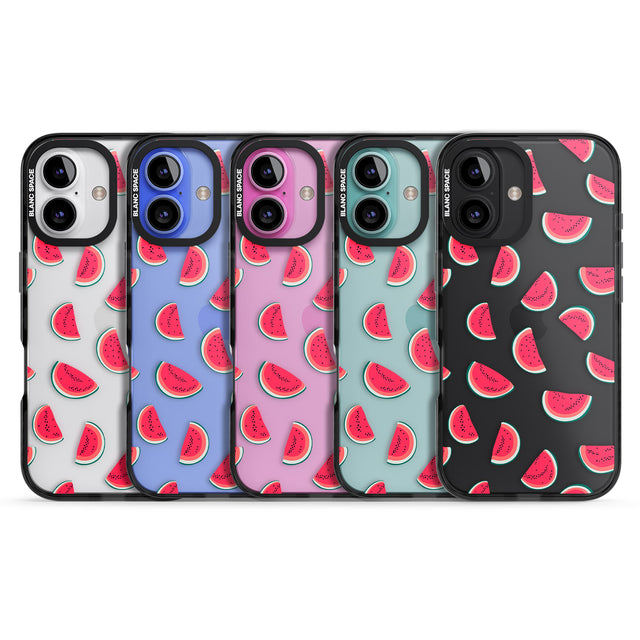 iPhone 16 Pro Max Watermelon Slices - Clear Black Impact Phone Case