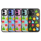 iPhone 16 Pro Max Kawaii Weed Pattern Black Impact Phone Case