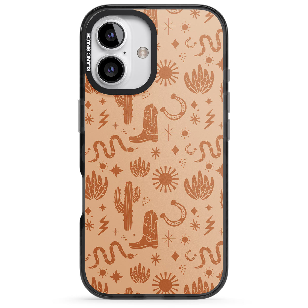 iPhone 16 Pro Max Wild West Pattern Black Impact Phone Case