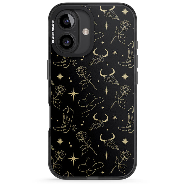 iPhone 16 Pro Max Celestial West Pattern Black Impact Phone Case