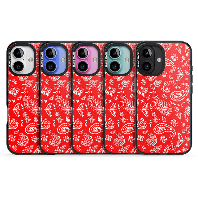 iPhone 16 Pro Max Red Bandana Black Impact Phone Case