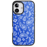 iPhone 16 Pro Max Blue Bandana Black Impact Phone Case