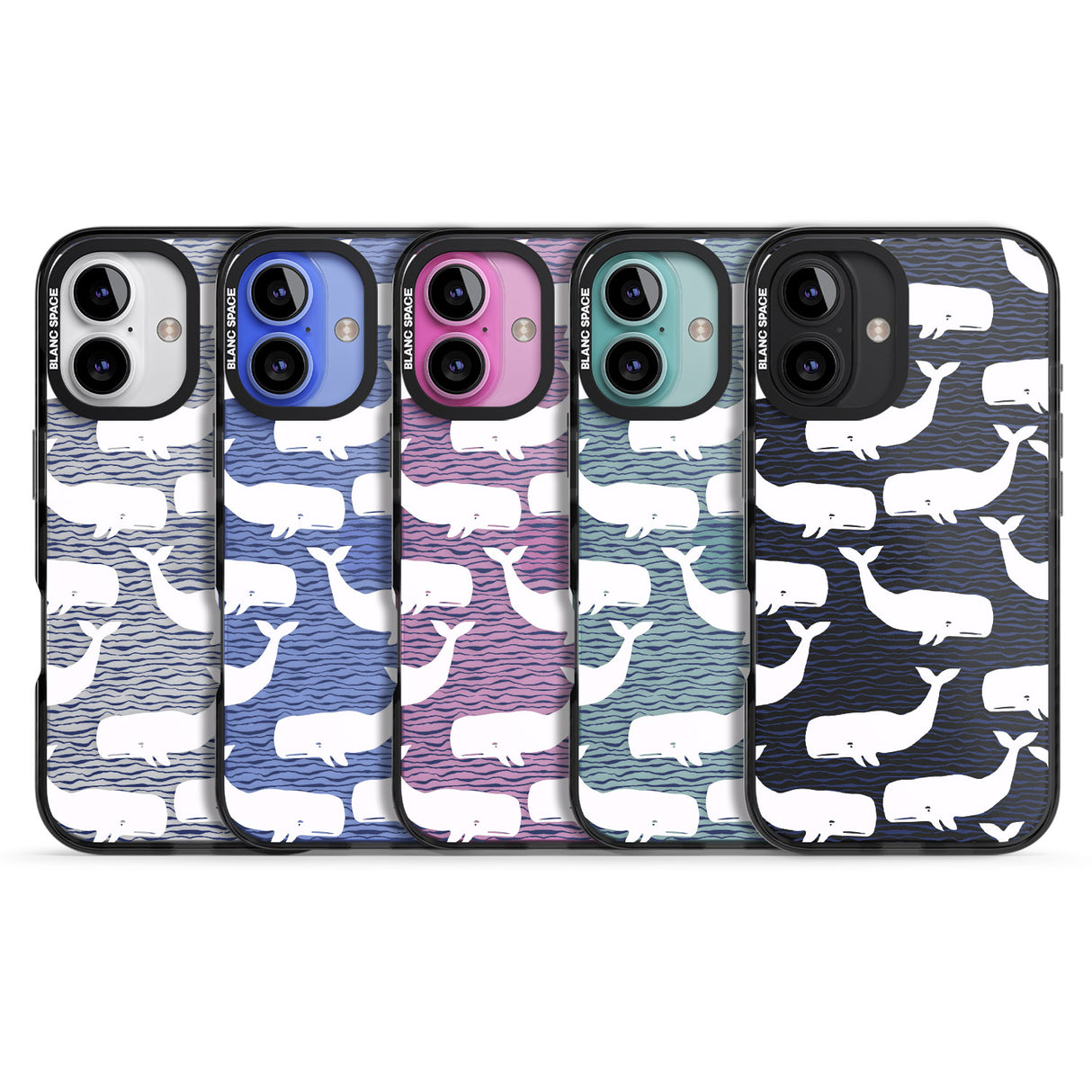 iPhone 16 Pro Max Cute Whales (Transparent) Black Impact Phone Case