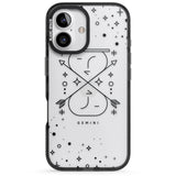 iPhone 16 Pro Max Gemini Emblem - Transparent Design Black Impact Phone Case