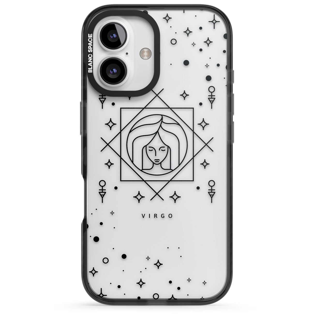 iPhone 16 Pro Max Virgo Emblem - Transparent Design Black Impact Phone Case