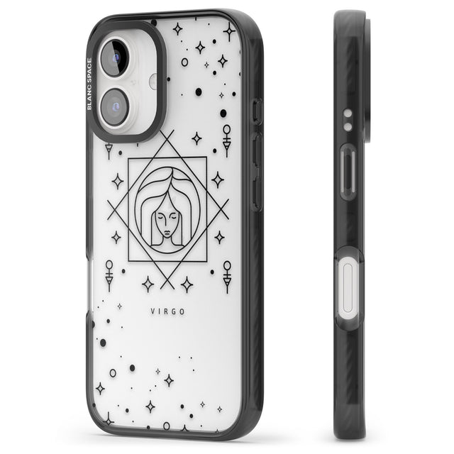 iPhone 16 Pro Max Virgo Emblem - Transparent Design Black Impact Phone Case