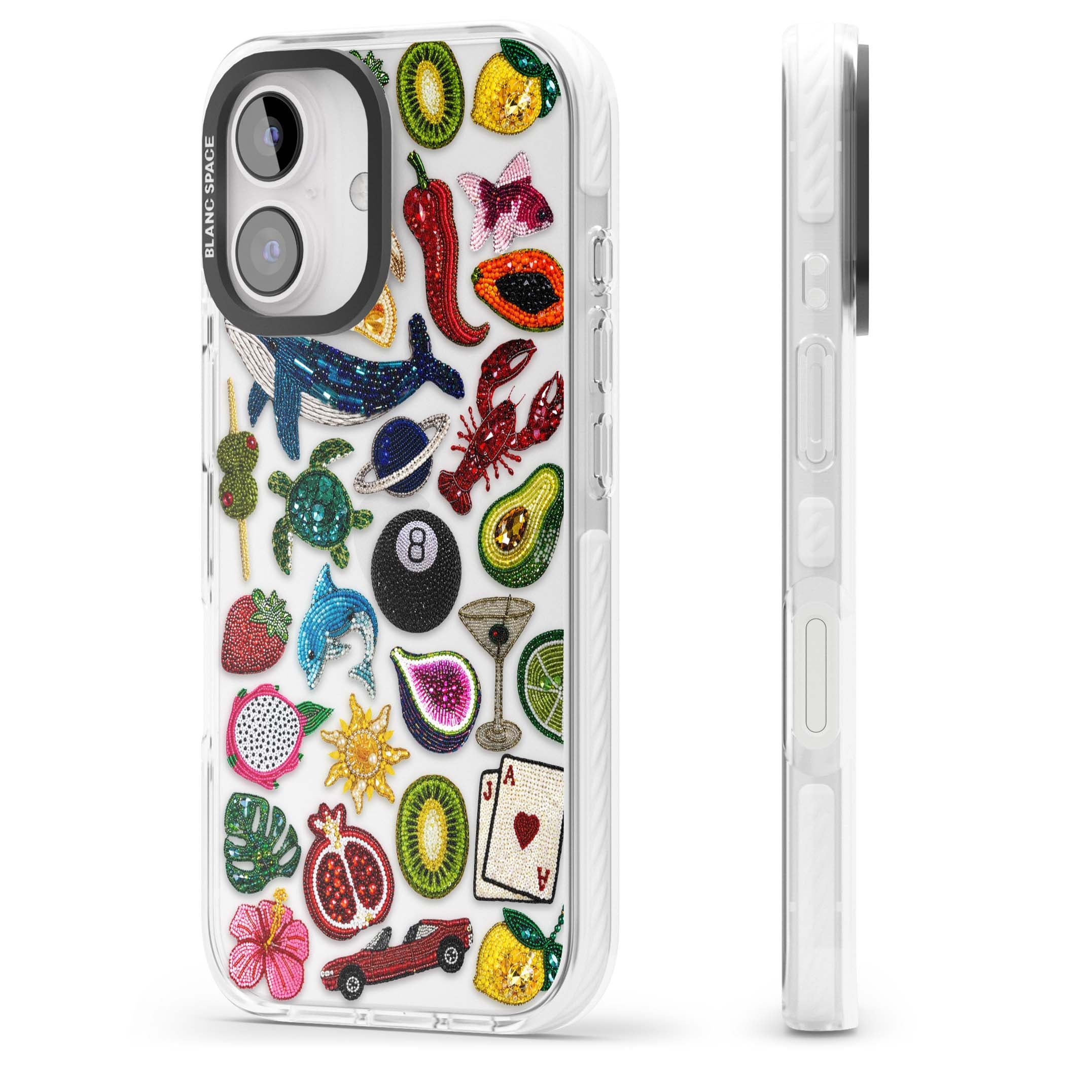 Beaded Mix cute iPhone case | Clear Impact case for iPhone 16, iPhone 16 Plus
