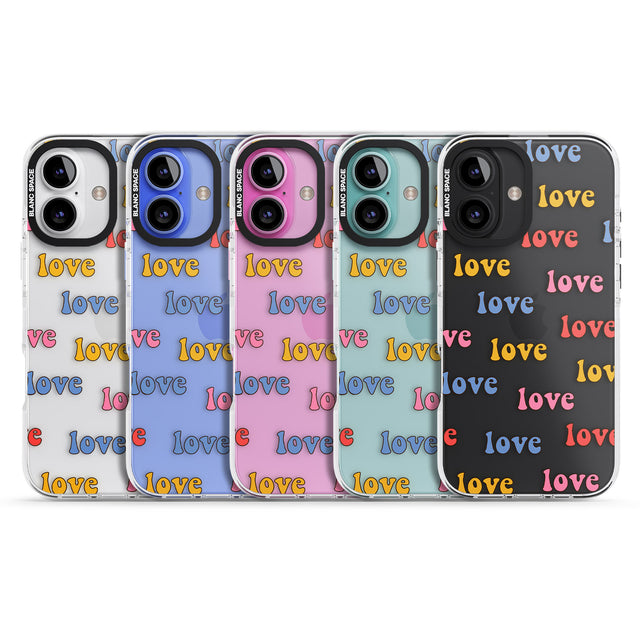 iPhone 16 Love Pattern Clear Impact Phone Case