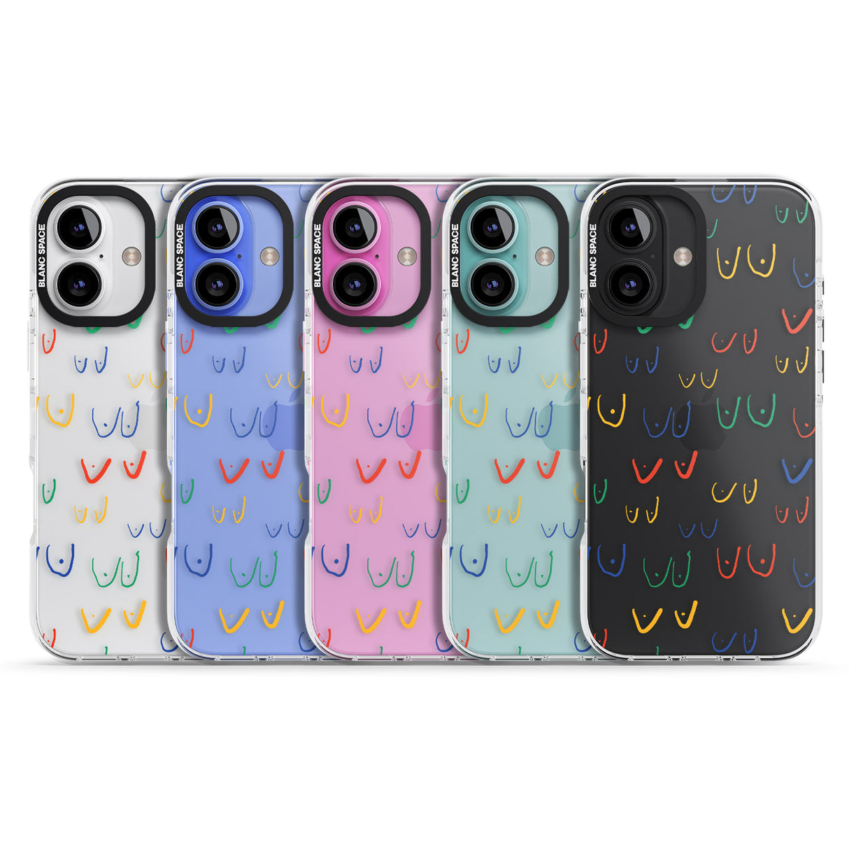 iPhone 16 Pro Max Free the boob (Mixed Colours) Black Impact Phone Case