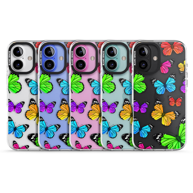 iPhone 16 Pro Max Vibrant Butterflies Black Impact Phone Case