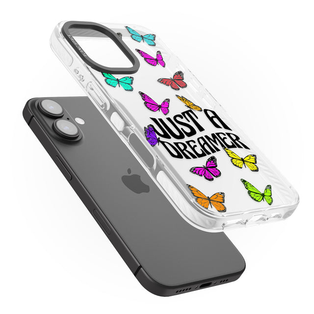 iPhone 16 Pro Max Just a Dreamer Butterfly Black Impact Phone Case