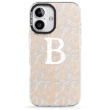 iPhone 16 Pro Max Personalised Subtle Monogram Abstract Floral Black Impact Phone Case