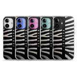 iPhone 16 Pro Max Personalised Zebra Print Black Impact Phone Case