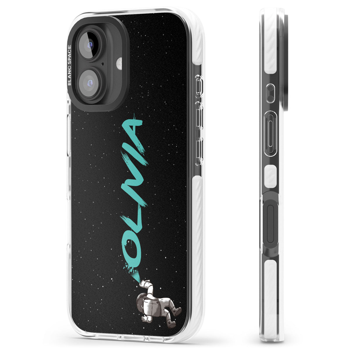 iPhone 16 Pro Max Personalised Graffiti Astronaut Black Impact Phone Case